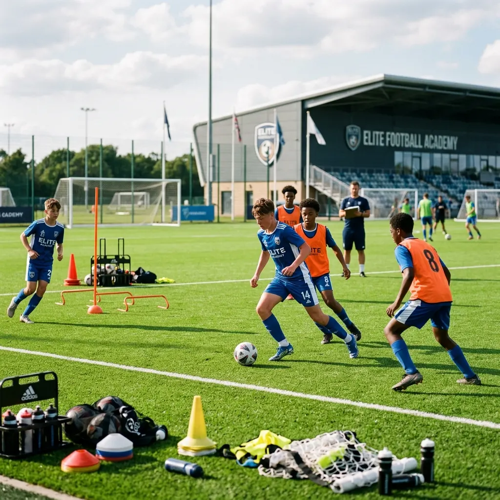 Young players training at the academy